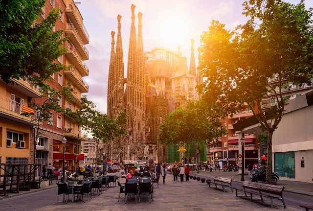 Eixample district streets Barcelona