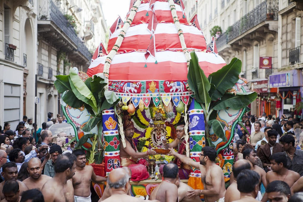 The Ganesh Festival chariot in the 18th arrondissement