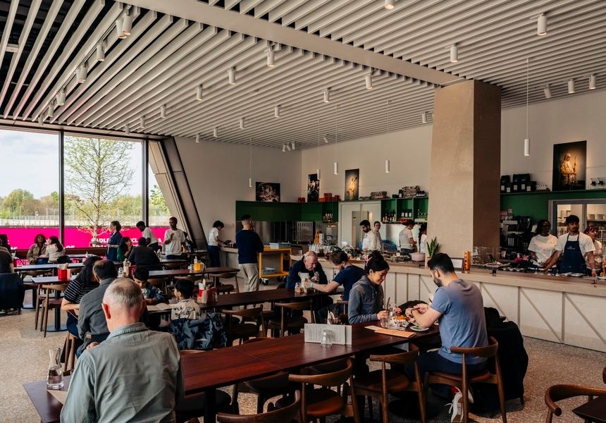 The open kitchen at Café Jikoni, V&A East