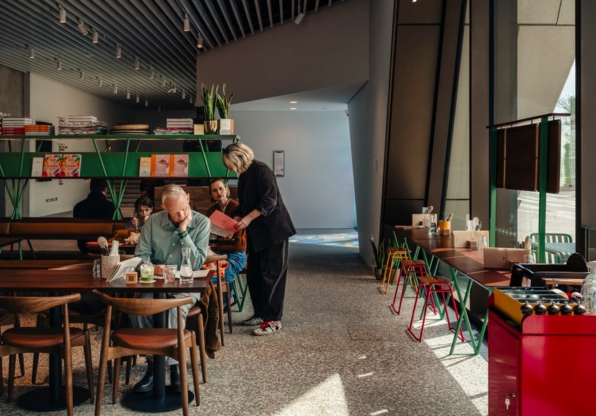 Tables at Café Jikoni on the museum ground floor