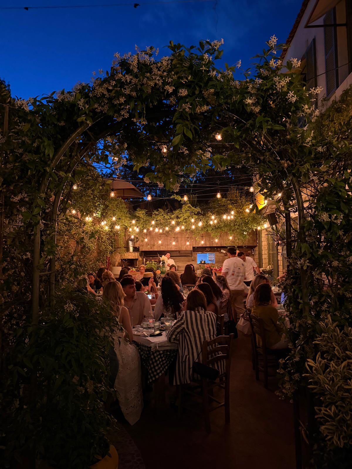 Tables in the courtyard at Mini Taverna