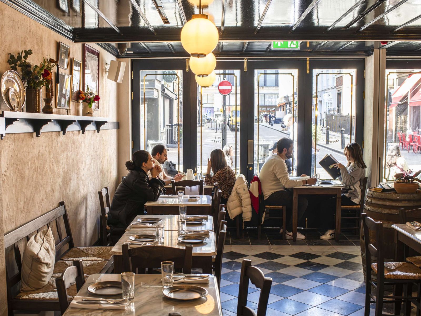 The James Street windows at Taverna Ermou London