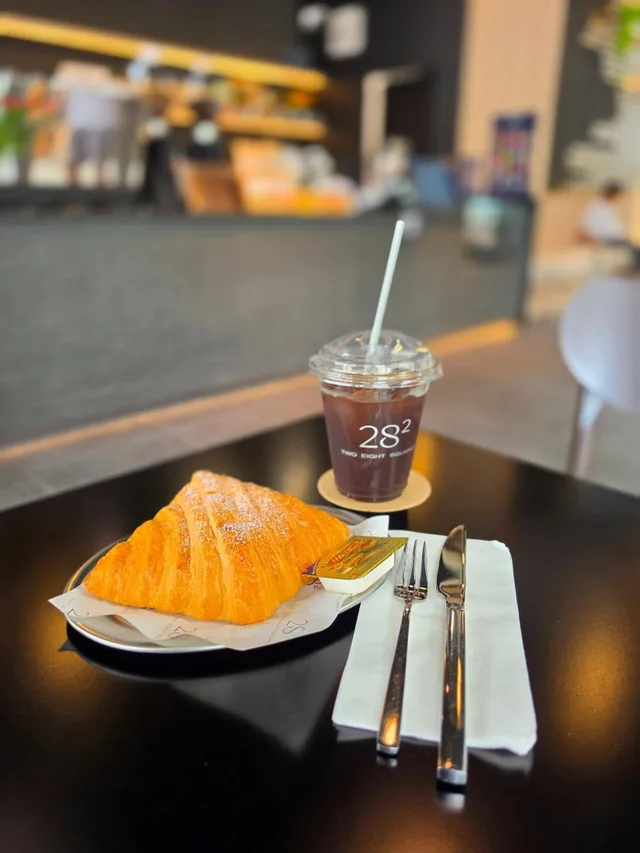 A table at Two Eight Squared Coffee